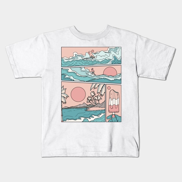 Life of a surfer Kids T-Shirt by Swadeillustrations